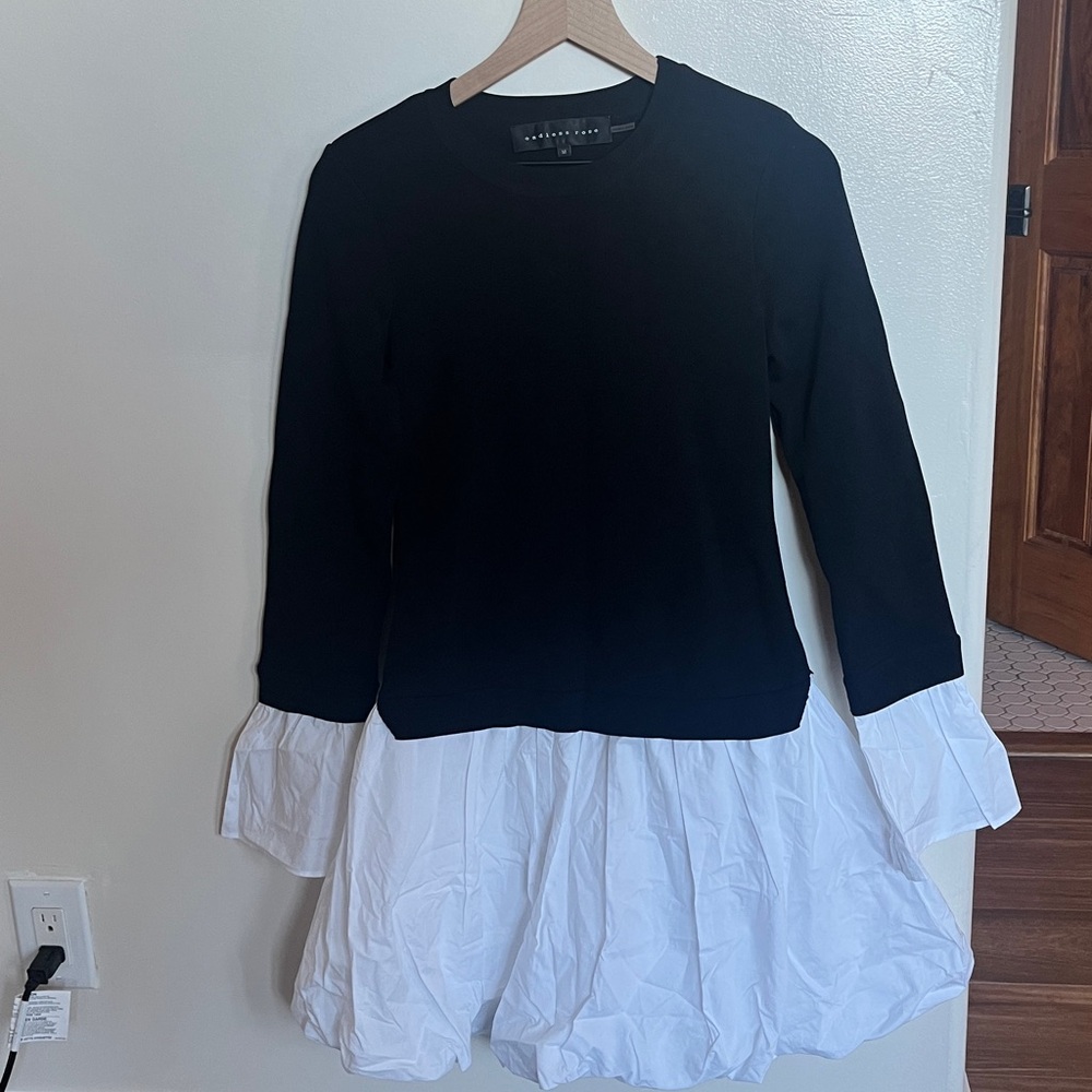 Endless Rose Black & White Layered dress with bubble hem
